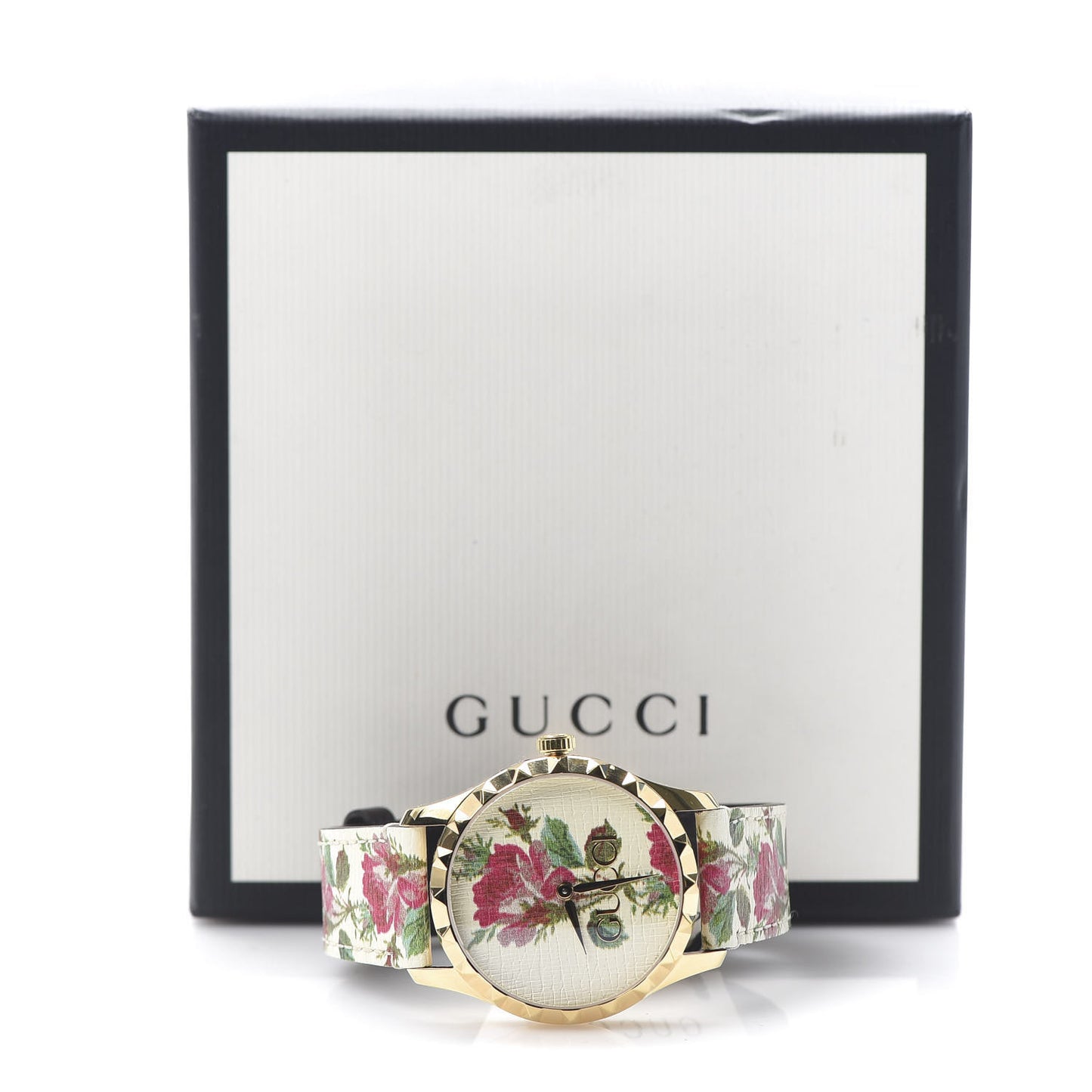 Stainless Steel Calfskin 38mm G-Timeless Floral Quartz Watch Ivory