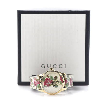 Gucci Stainless Steel Calfskin 38mm G-Timeless Floral Quartz Watch Ivory 6 of 6