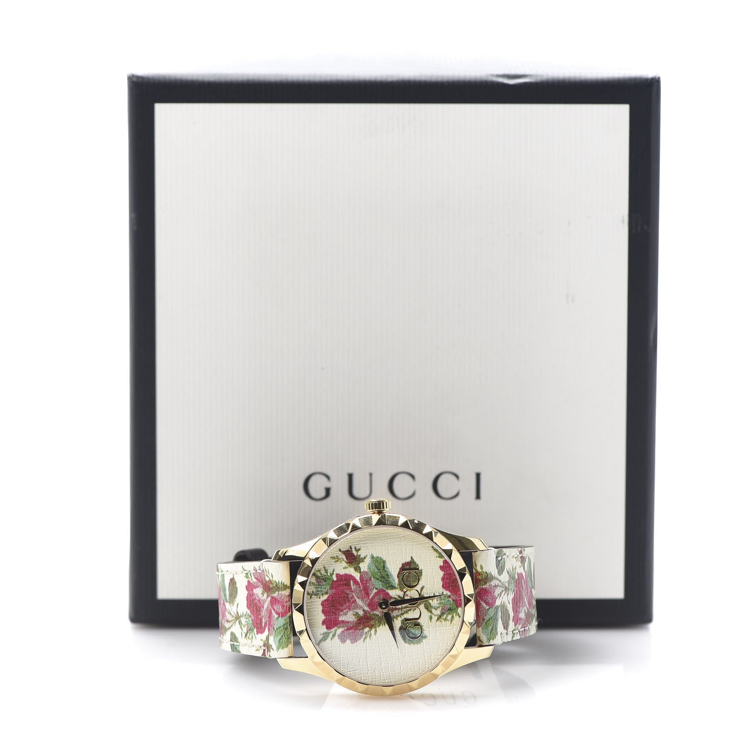 Gucci Stainless Steel Calfskin 38mm G-Timeless Floral Quartz Watch Ivory 6 of 6