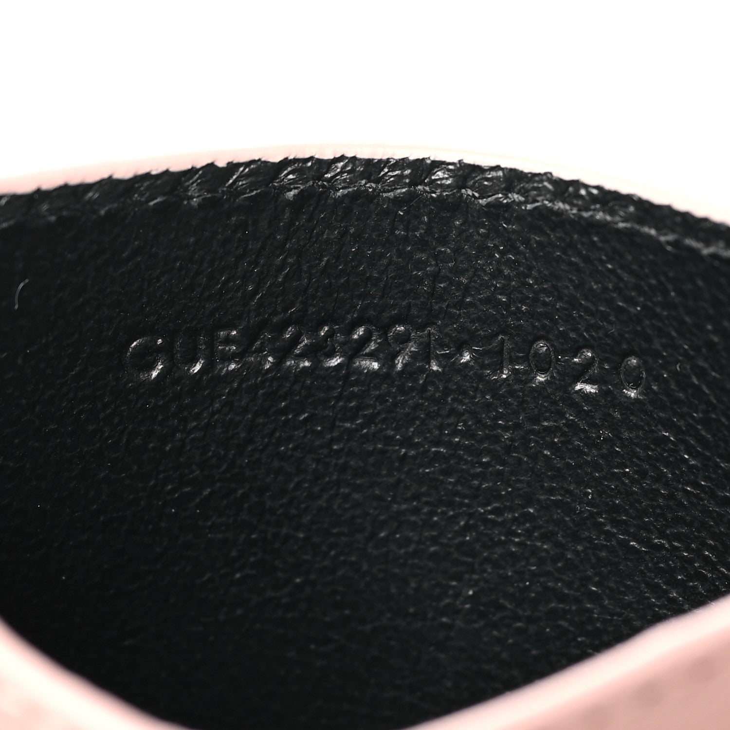 Saint Laurent Grain De Poudre Matelasse Chevron Monogram Credit Card Case Pale Pink 7 of 10