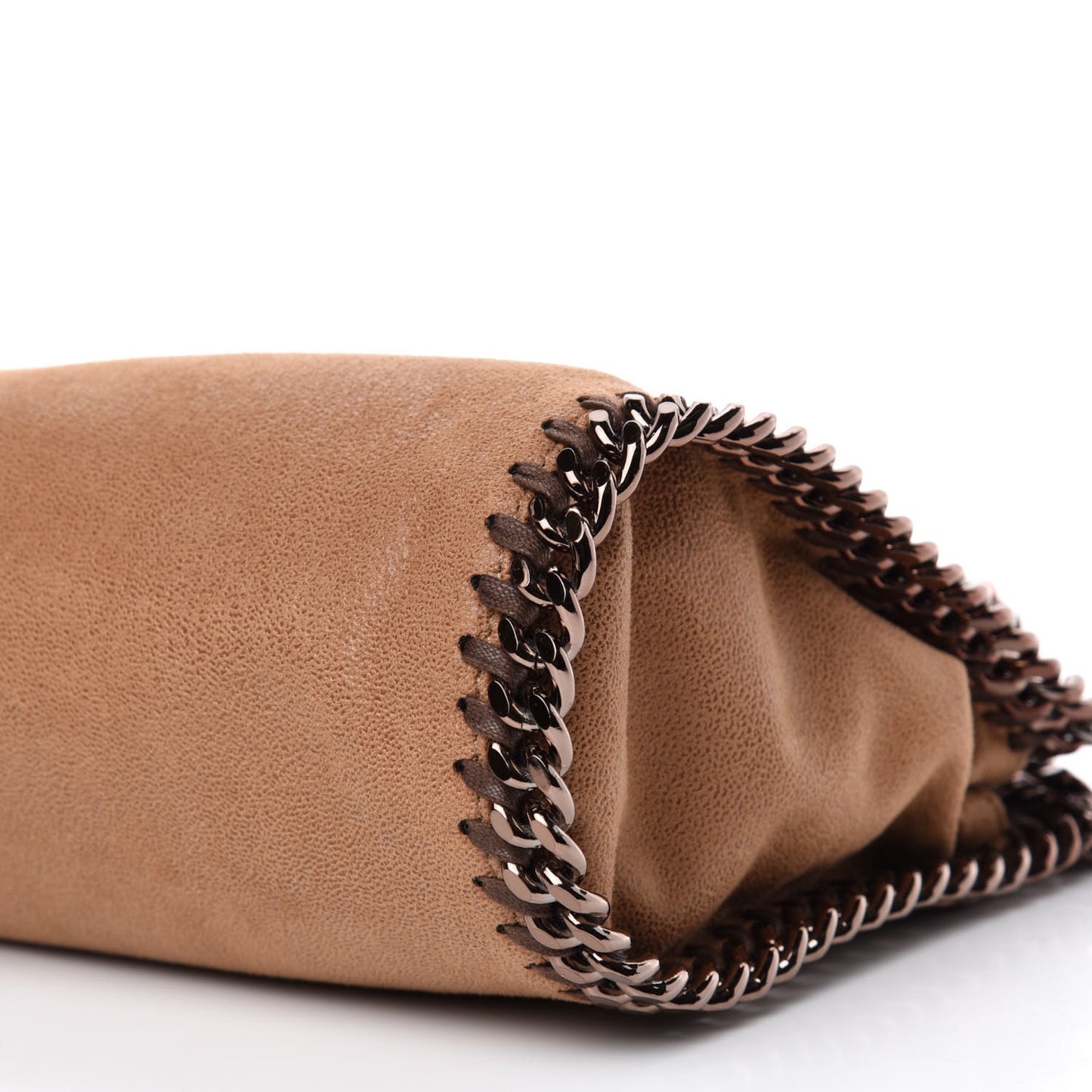 Shaggy Deer Mini Falabella Fold Over Tote Camel