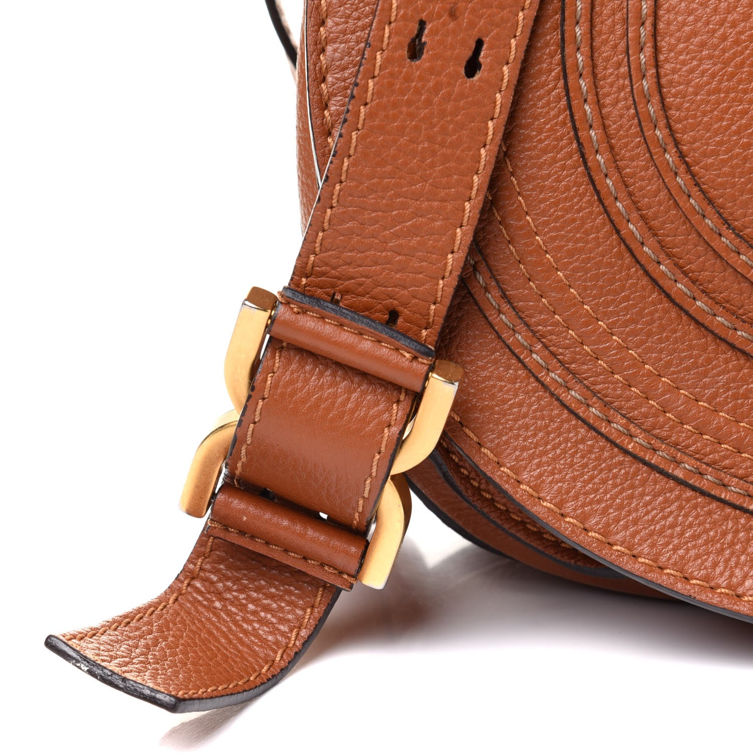 Chloe Calfskin Mini Marcie Round Crossbody Bag Tan 9 of 13