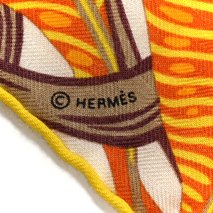 Hermes Cashmere Silk Jaguar Quetzal Shawl 140 Jaune D'Or Taupe 4 of 4