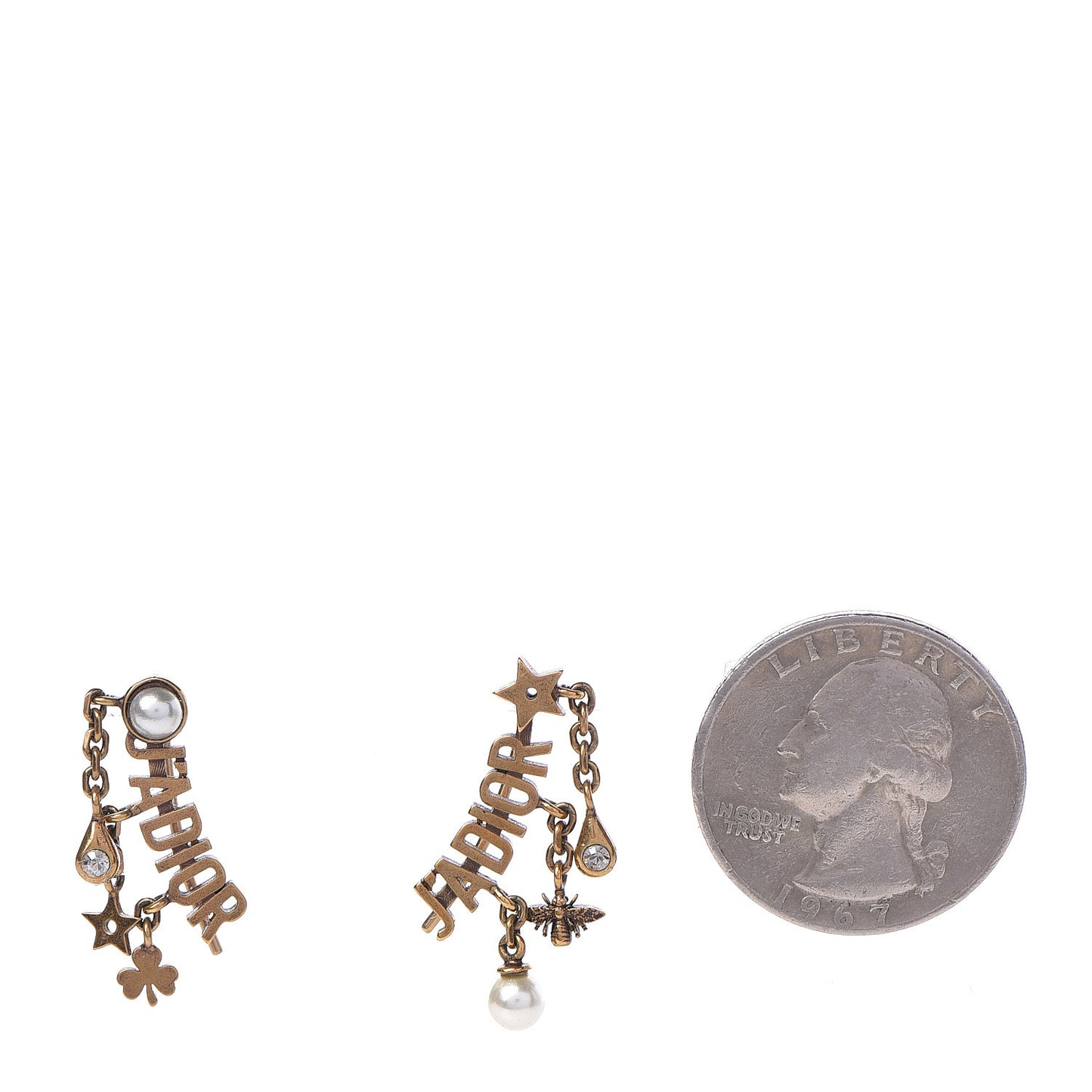 Pearl Crystal J'Adior Earrings Aged Gold