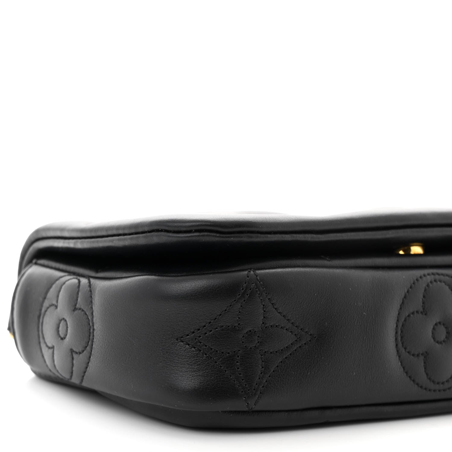 Louis Vuitton Calfskin Bubblegram Wallet On Strap Black 8 of 10