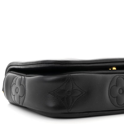 Louis Vuitton Calfskin Bubblegram Wallet On Strap Black 8 of 10