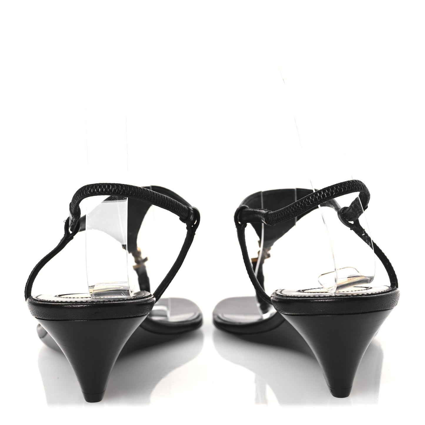 Smooth Calfskin Cassandra Monogram Sandals 38 Black