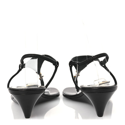 Saint Laurent Smooth Calfskin Cassandra Monogram Sandals 38 Black 12 of 22