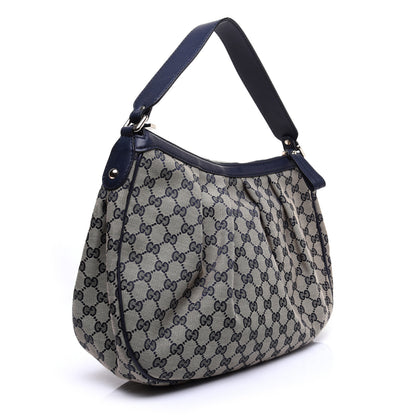 Gucci Monogram Medium Sukey Hobo Navy 3 of 14