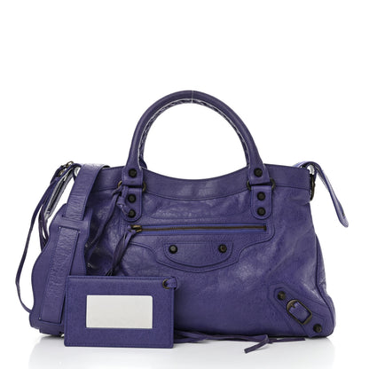 Balenciaga Agneau Classic Hardware Town Bleu Lavande 3 of 13