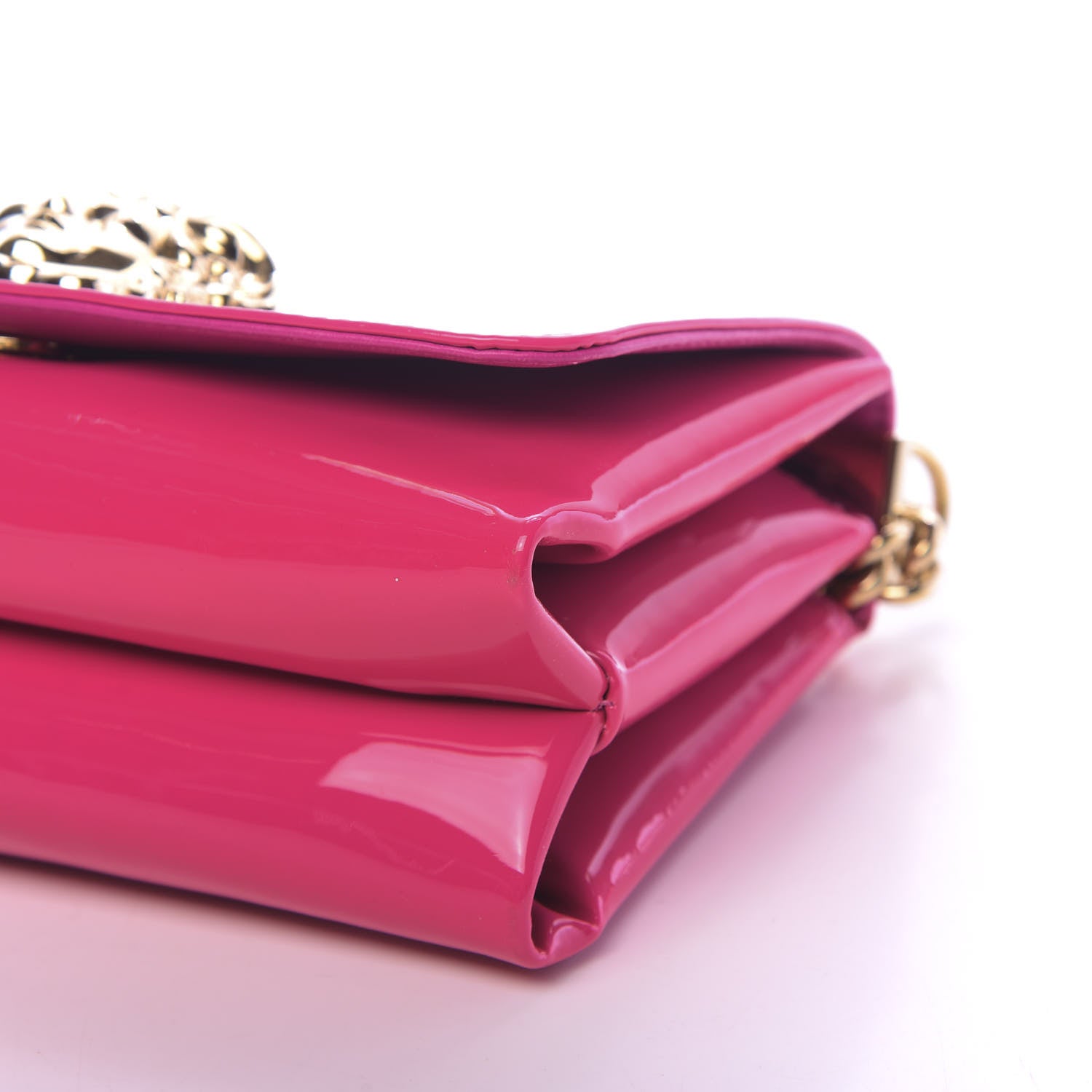 Versace Patent Palazzo Medusa Chain Shoulder Bag Pink 8 of 9