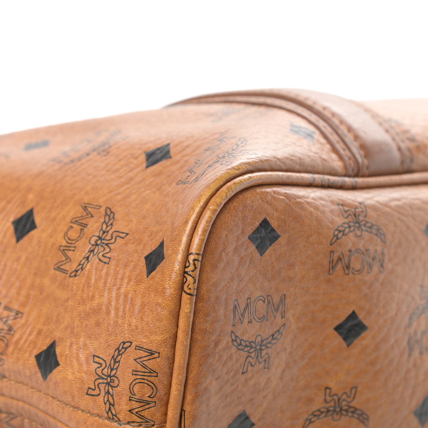MCM Visetos Shopping Tote Cognac 9 of 21