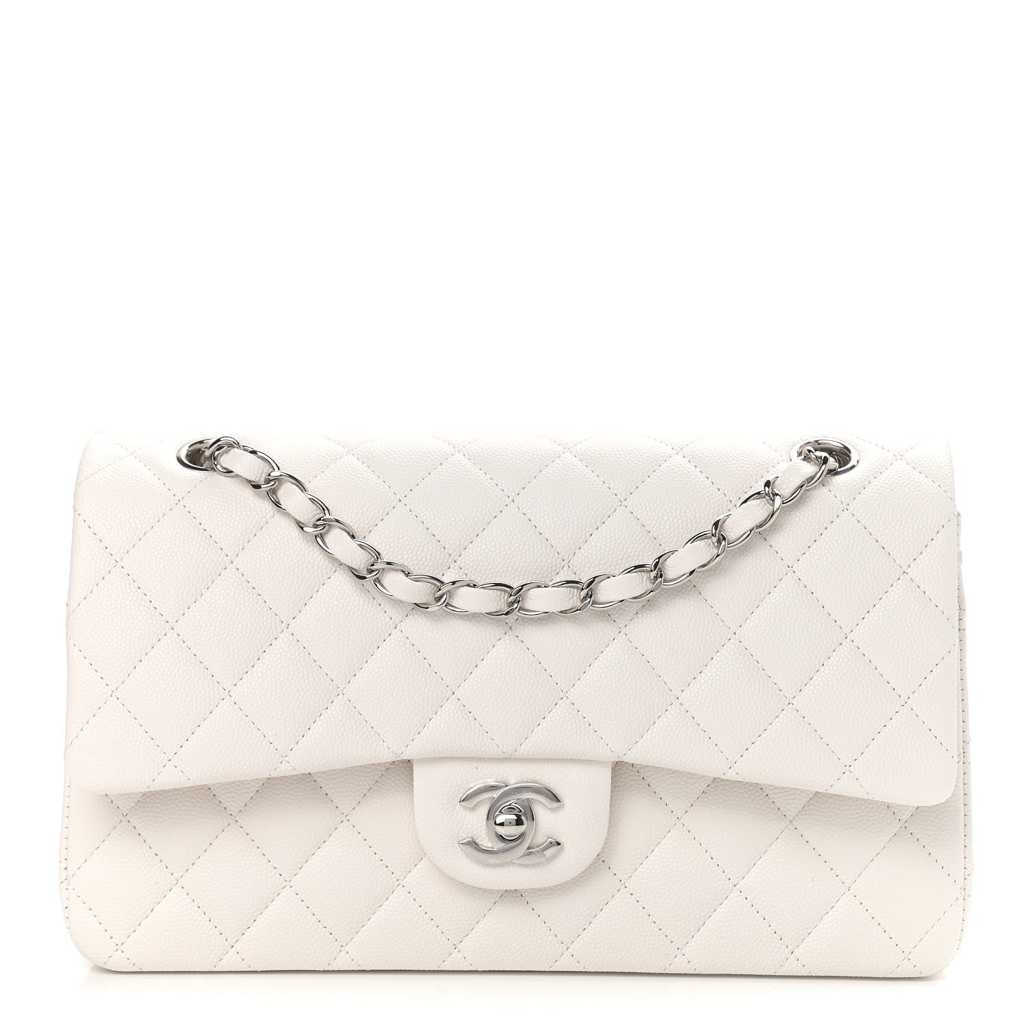 Chanel Caviar Quilted Medium Double Flap White 1 of 9