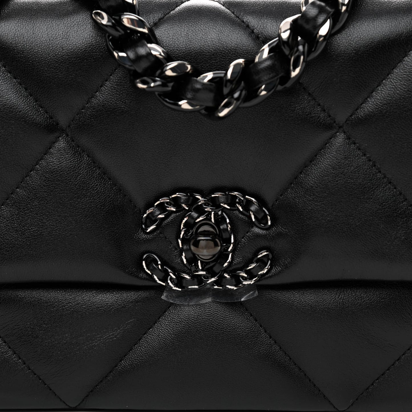 Lambskin Quilted Medium Chanel 19 Flap So Black