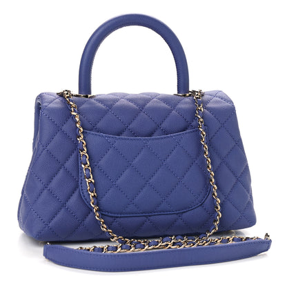Chanel Caviar Quilted Mini Coco Handle Flap Purple 3 of 9