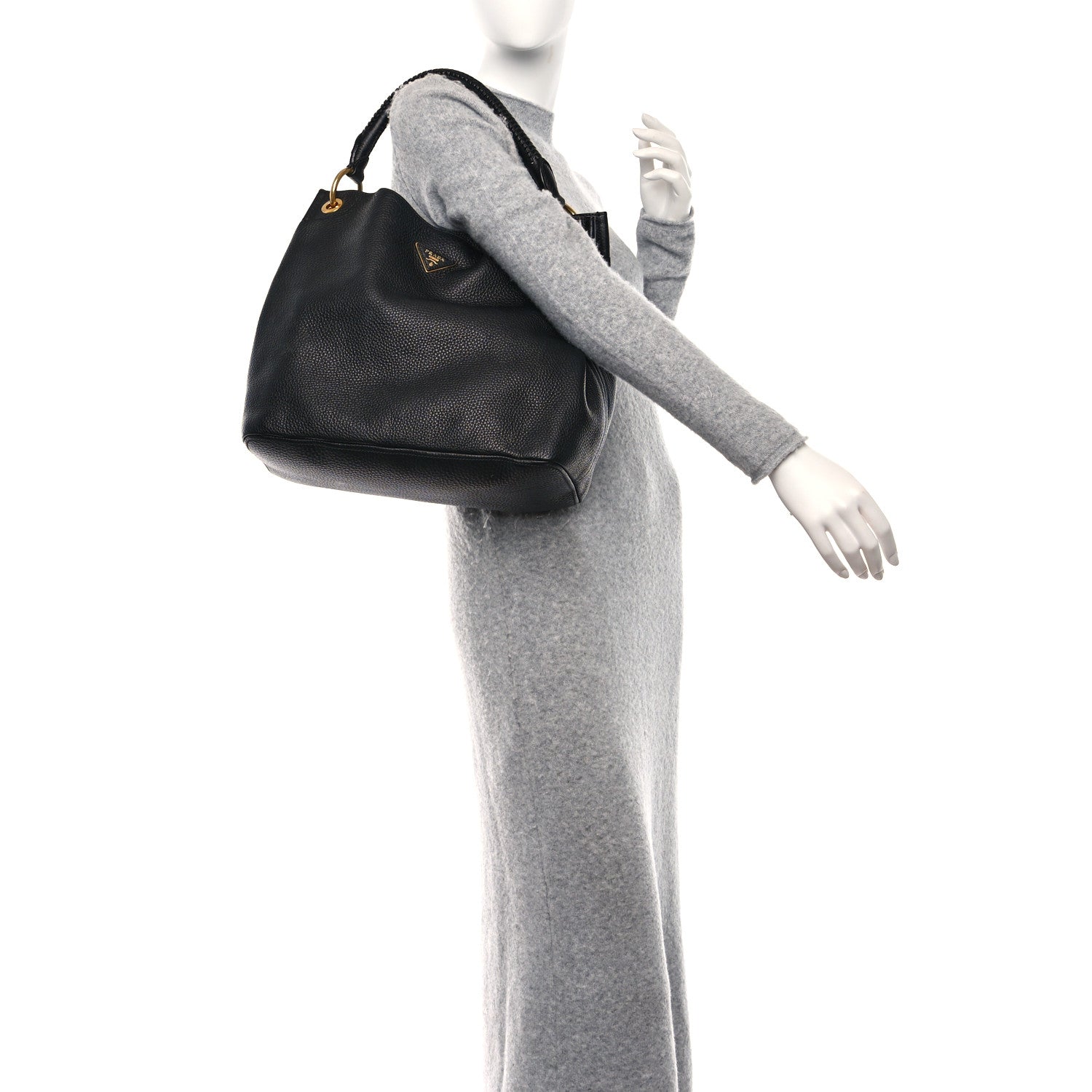 Prada Vitello Daino Hobo Black 2 of 10