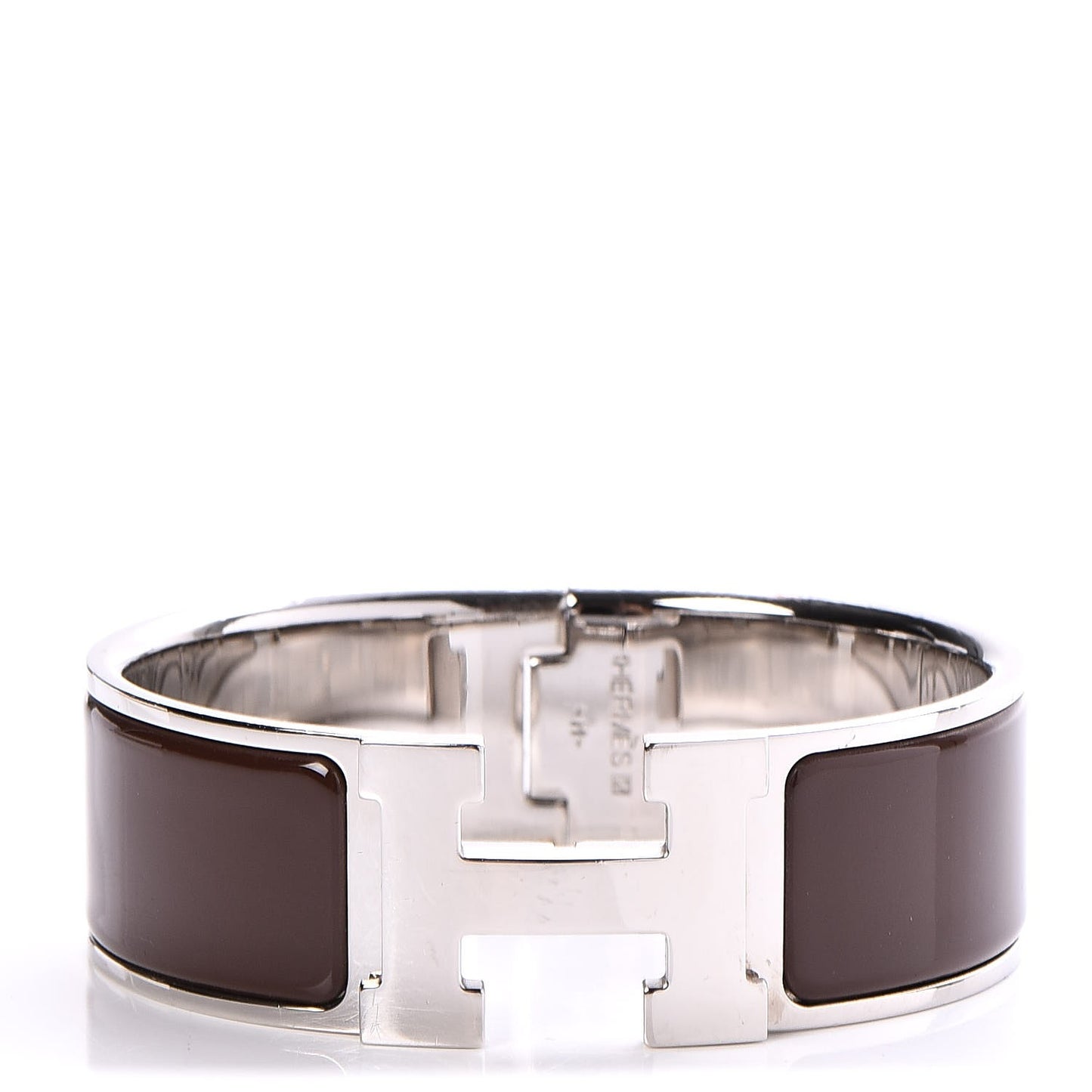 Enamel Wide Clic Clac H Bracelet PM Moka