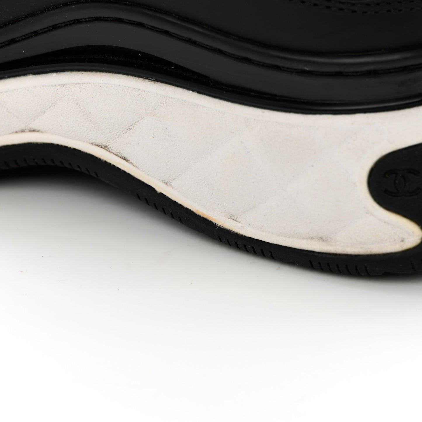 Fabric Calfskin Suede CC Sneakers 37.5 Black