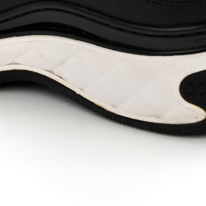 Chanel Fabric Calfskin Suede CC Sneakers 37.5 Black 14 of 16