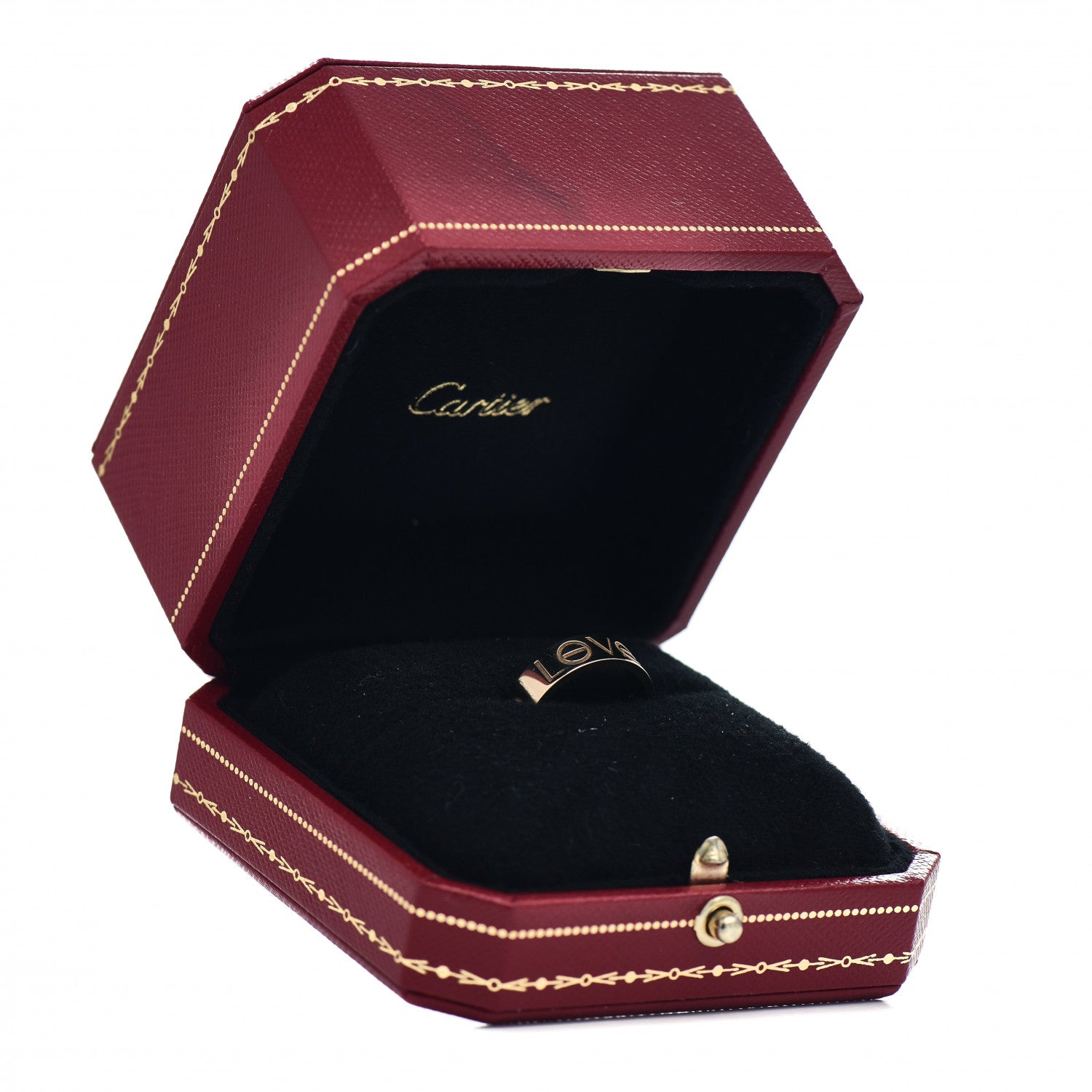 Cartier 18K Yellow Gold 5.5mm Engraved LOVE Ring 48 4.5 5 of 5