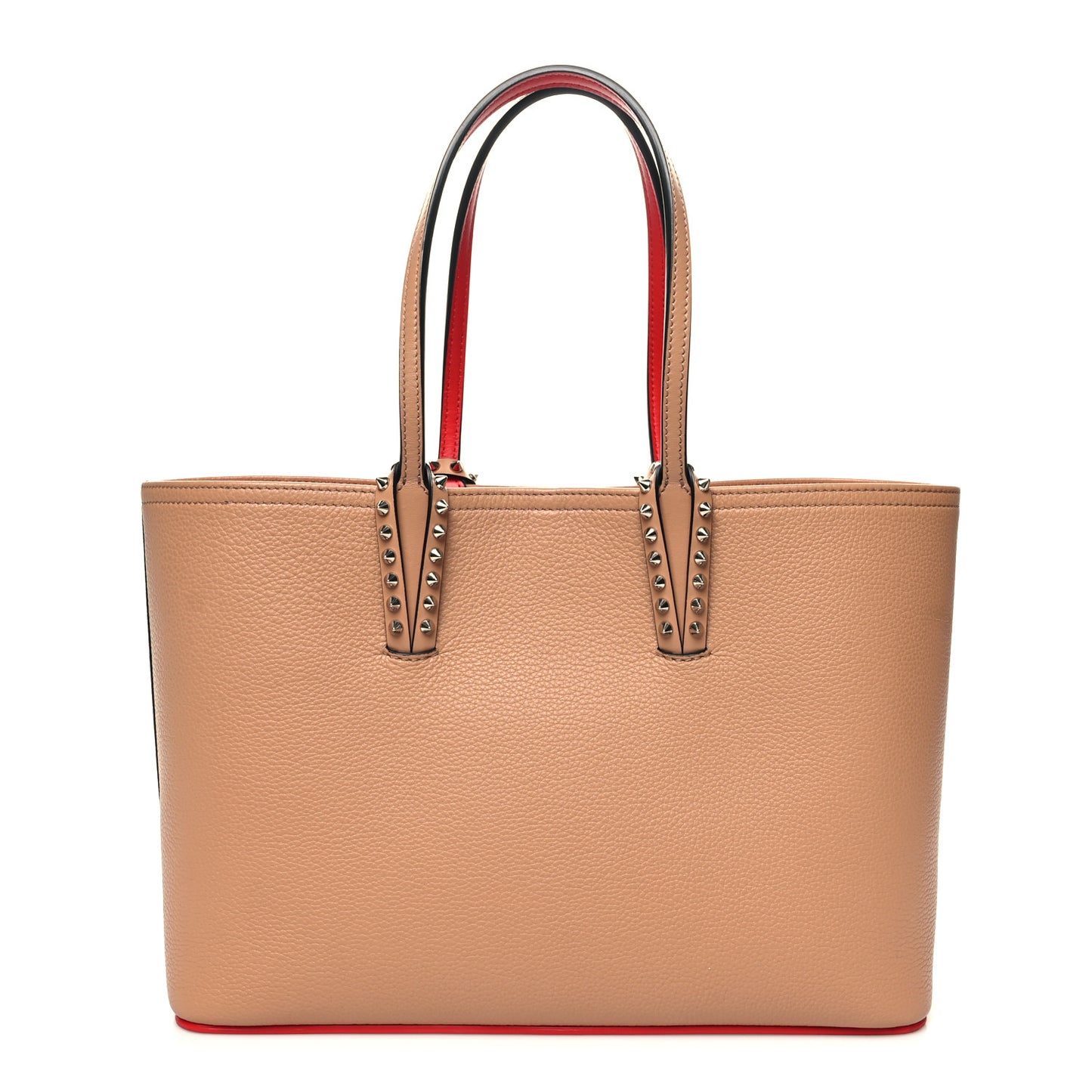 Calfskin Empire Spikes Small East West Cabata Tote Nude