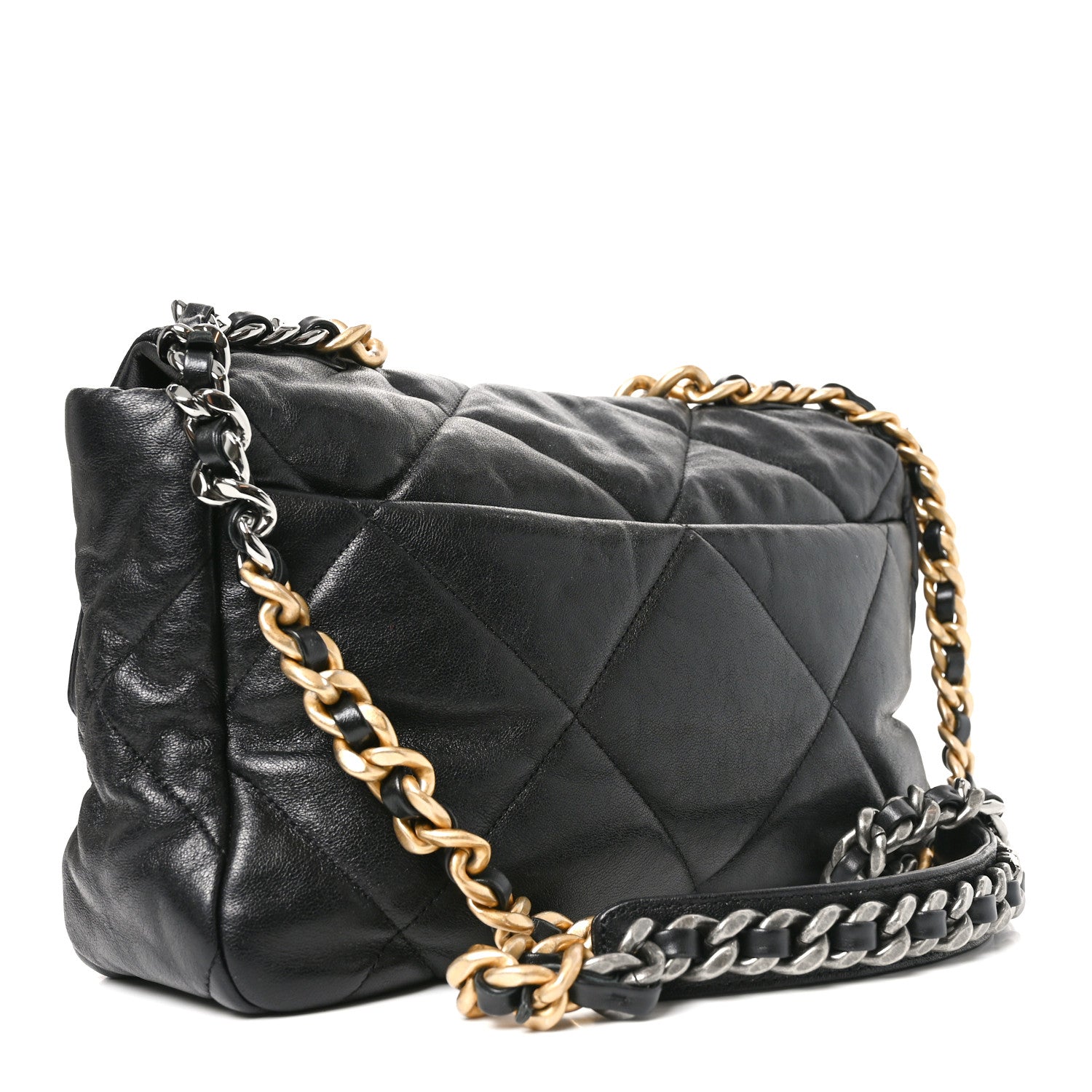 Chanel Goatskin Quilted Large Chanel 19 Flap Black 3 of 10