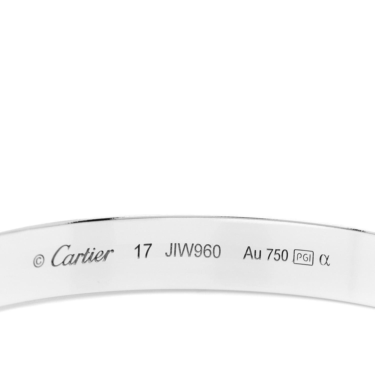 Cartier 18K White Gold Diamond LOVE Paved Bracelet 17 3 of 4