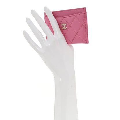 Chanel Caviar Quilted Card Holder Pink 2 of 9