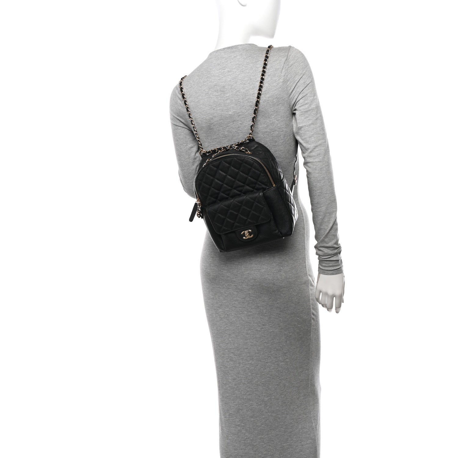 Chanel Caviar Quilted Medium Zip Around Backpack Black 2 of 10