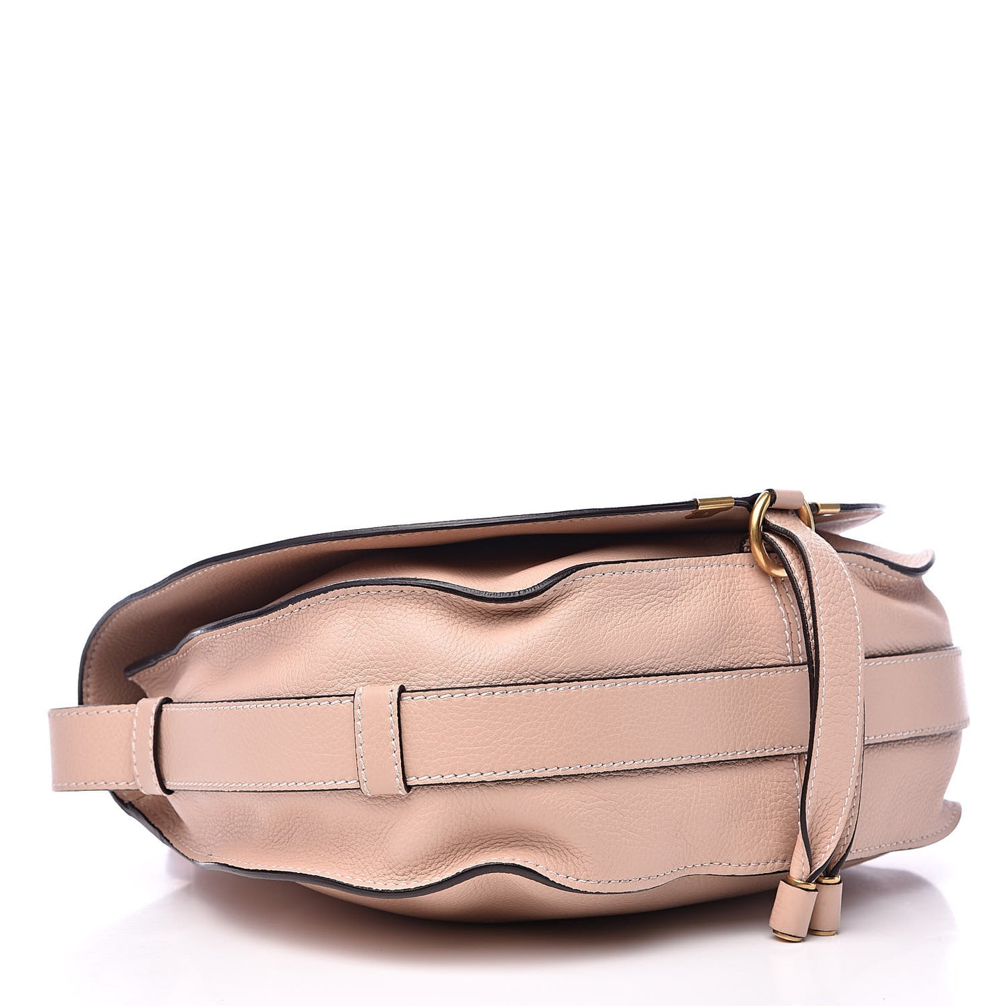 Calfskin Medium Marcie Round Crossbody Bag Blush Nude