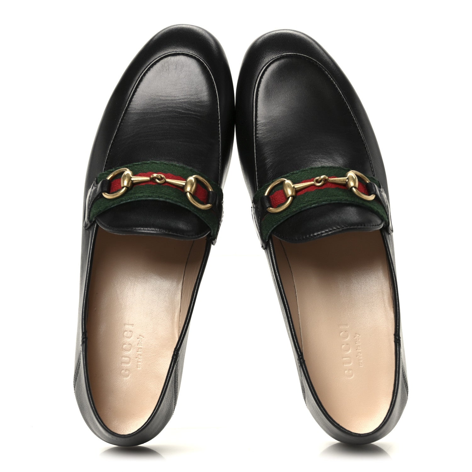Gucci Malaga Kid Web Womens Horsebit Loafers 35 Black 2 of 10