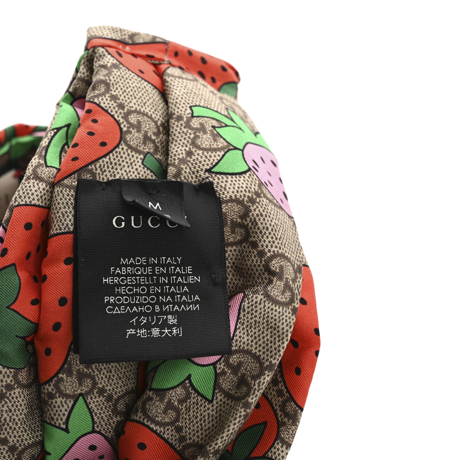 Gucci Silk Monogram Strawberry Print Headband M 5 of 6