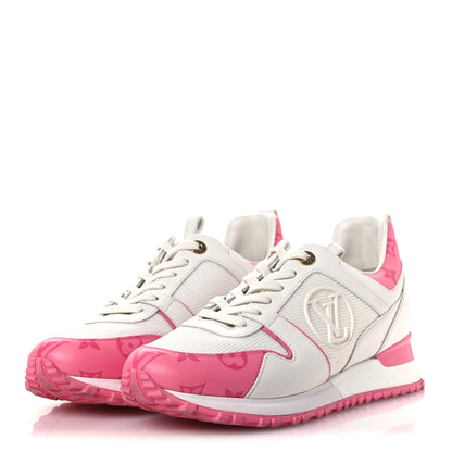 Louis Vuitton Calfskin Monogram Run Away Sneakers 38.5 White Pink 4 of 14