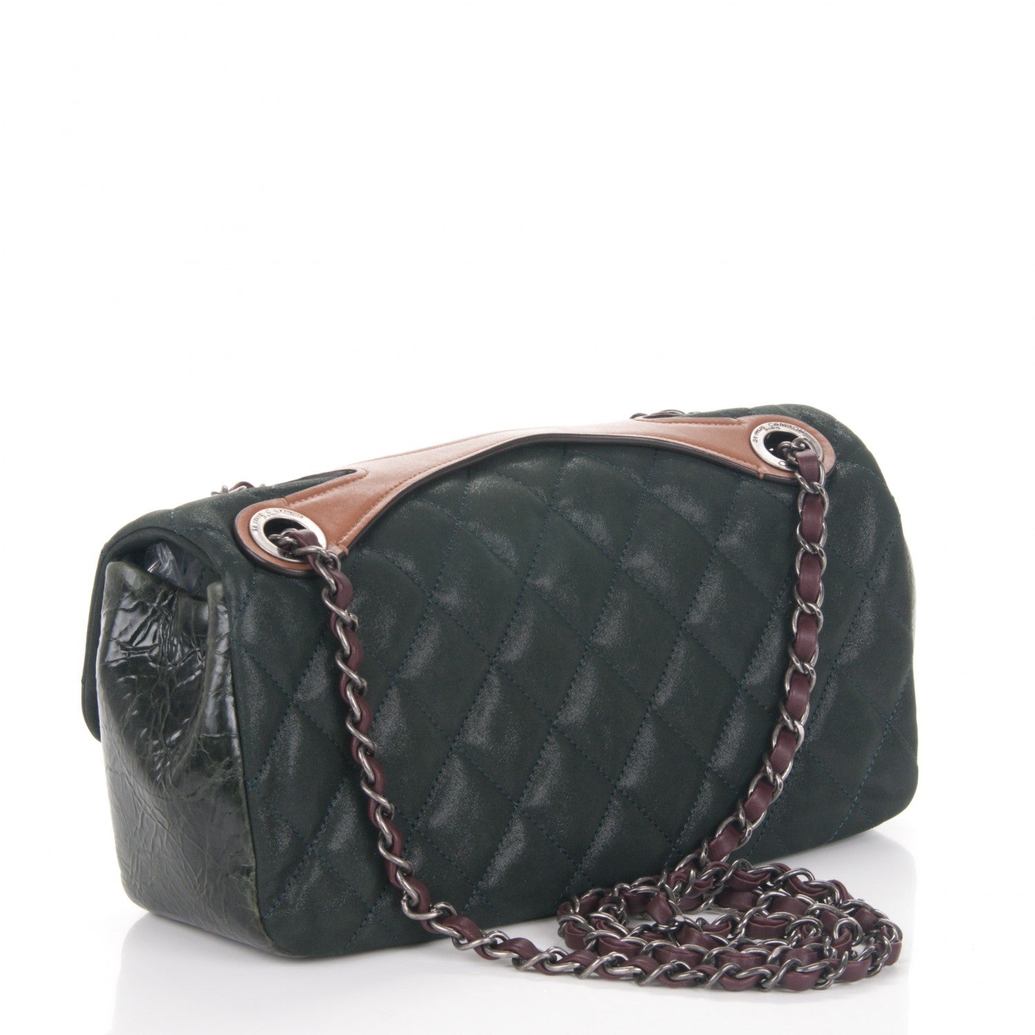 Chanel Iridescent Calfskin In The Mix Medium Flap Dark Green 3 of 7
