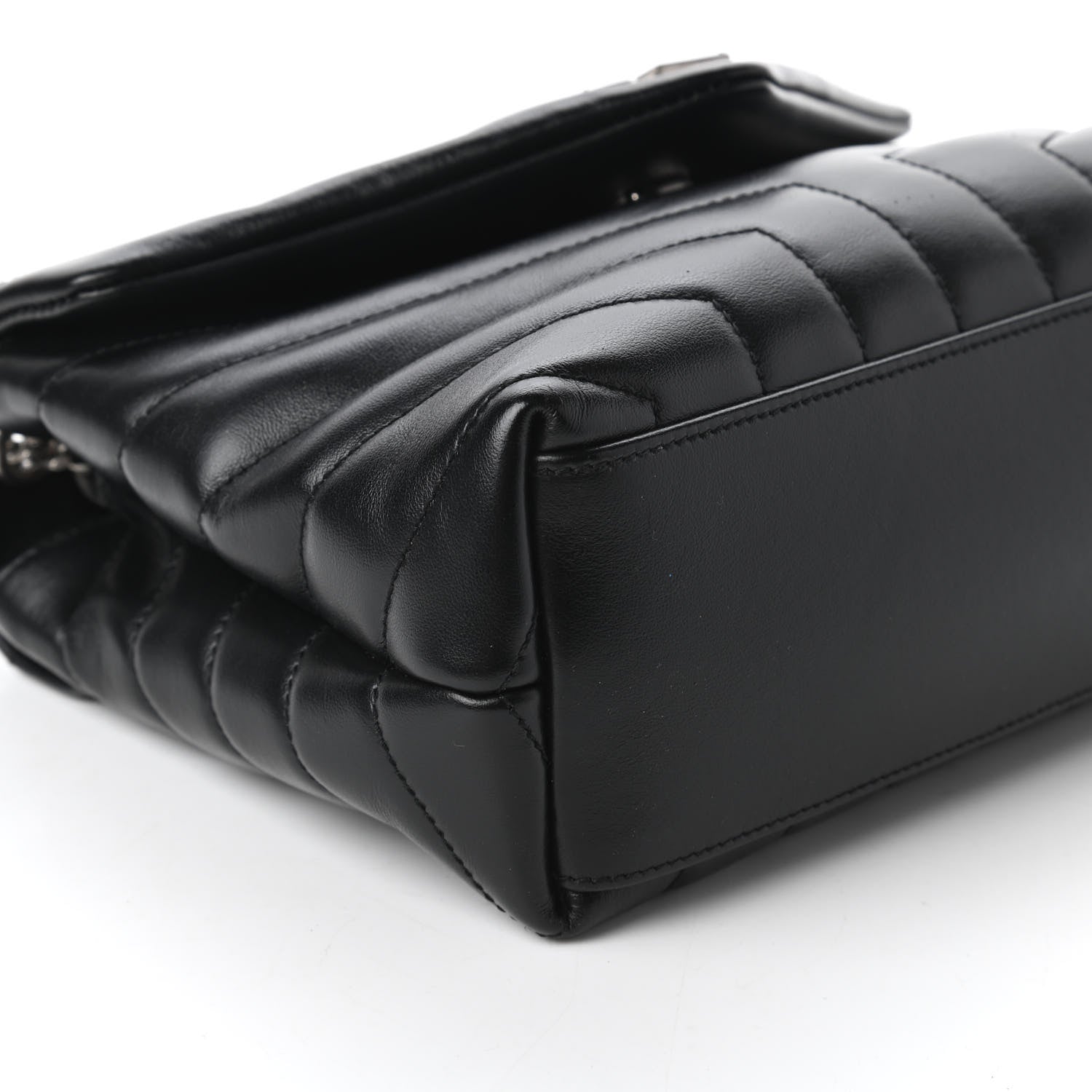 Saint Laurent Calfskin Y Quilted Monogram Small Loulou Chain Satchel Black 6 of 10