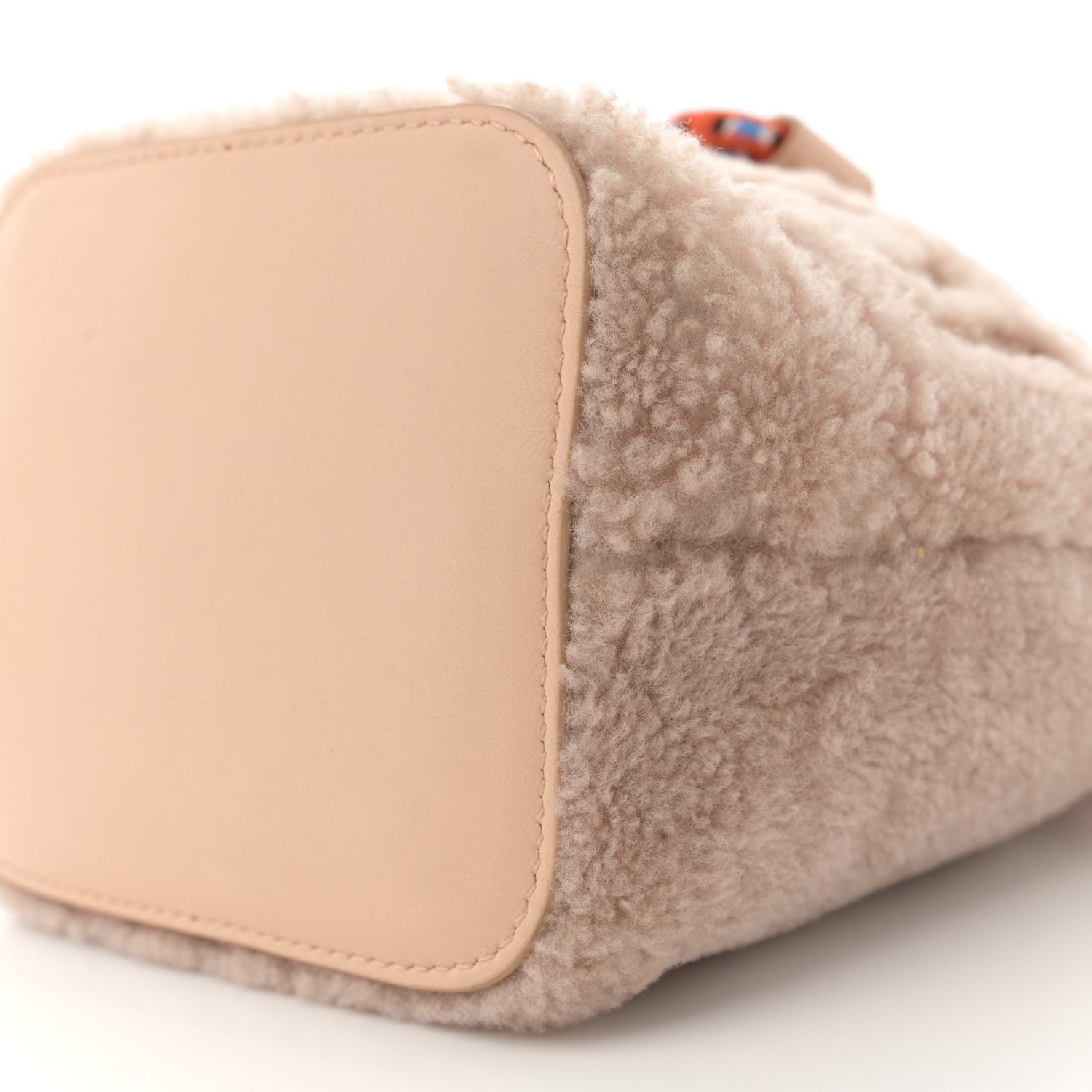 Fendi Sheepskin F is Fendi Logo Embroidered Mini Mon Tresor Bucket Bag Soap 10 of 12