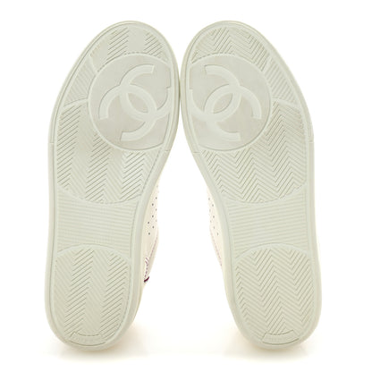 Chanel Calfskin Womens Logo Sneakers 38 White Pink 6 of 10