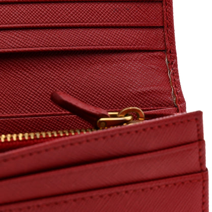 Prada Saffiano Metal Continental Flap Travel Wallet Fuoco 8 of 10