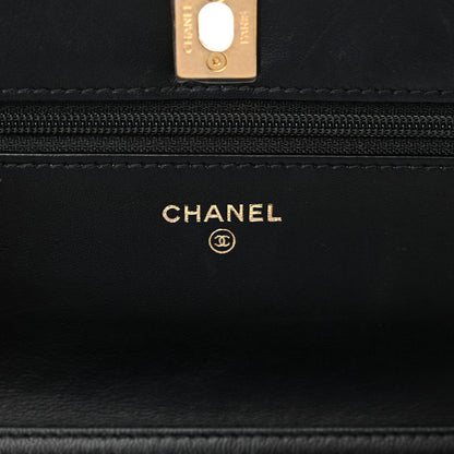 Chanel Tweed Quilted CC Pearl Crush Wallet On Chain WOC Pink Multicolor 6 of 12