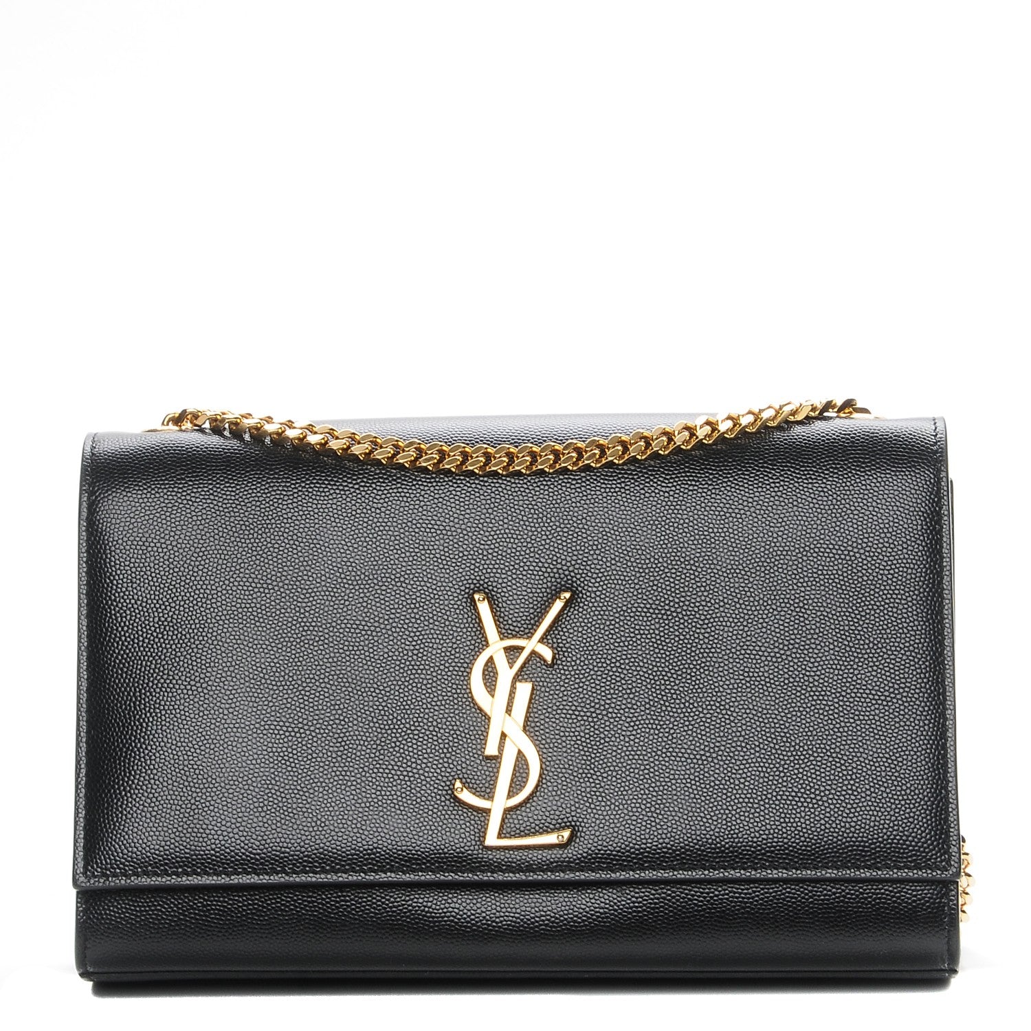 Saint Laurent Grain De Poudre Medium Classic Monogram Kate Satchel Black 1 of 6