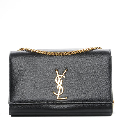 Saint Laurent Grain De Poudre Medium Classic Monogram Kate Satchel Black 1 of 6