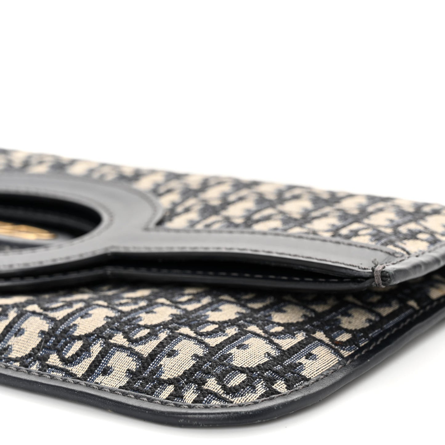 Oblique Fold Over Clutch Blue