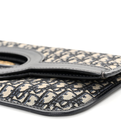 Christian Dior Oblique Fold Over Clutch Blue 9 of 10