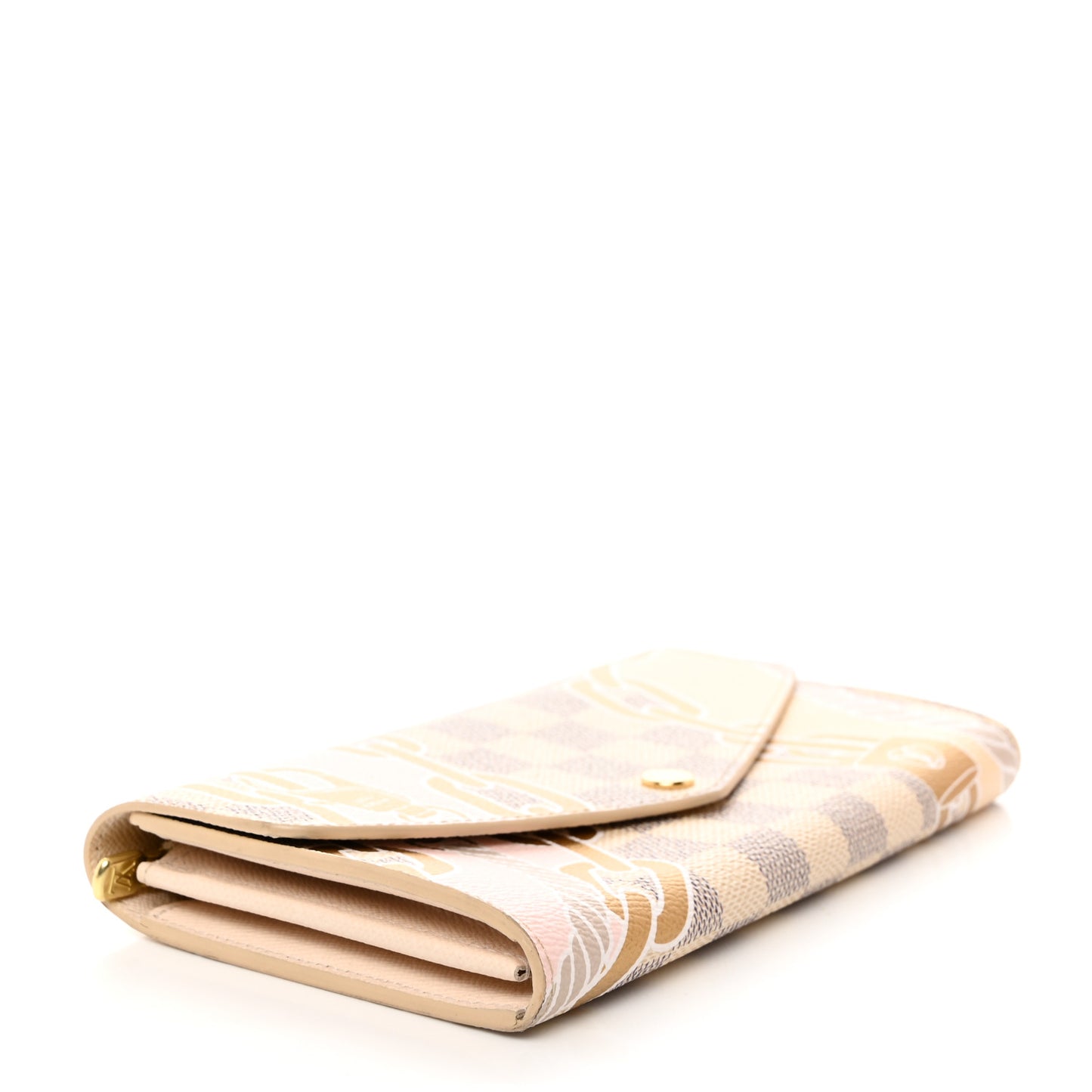 LOUIS VUITTON Damier Azur Nautical Sarah Wallet NM Gold