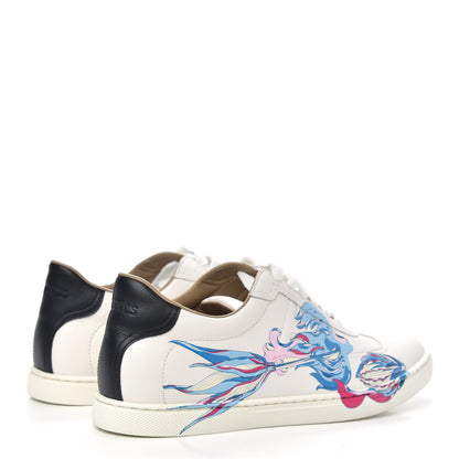 Hermes Calfskin Fantaisie Botanique Womens Quicker Sneakers 37 Multicolor White 4 of 10