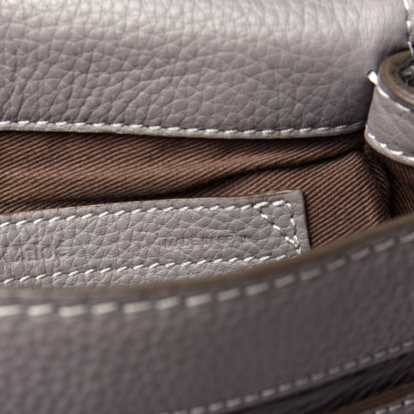 Calfskin Mini Marcie Round Crossbody Bag Cashmere Grey
