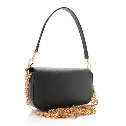 Gucci X ADIDAS Textured Dollar Calfskin Web Small Trefoil Horsebit 1955 Shoulder Bag Black Off White 3 of 11