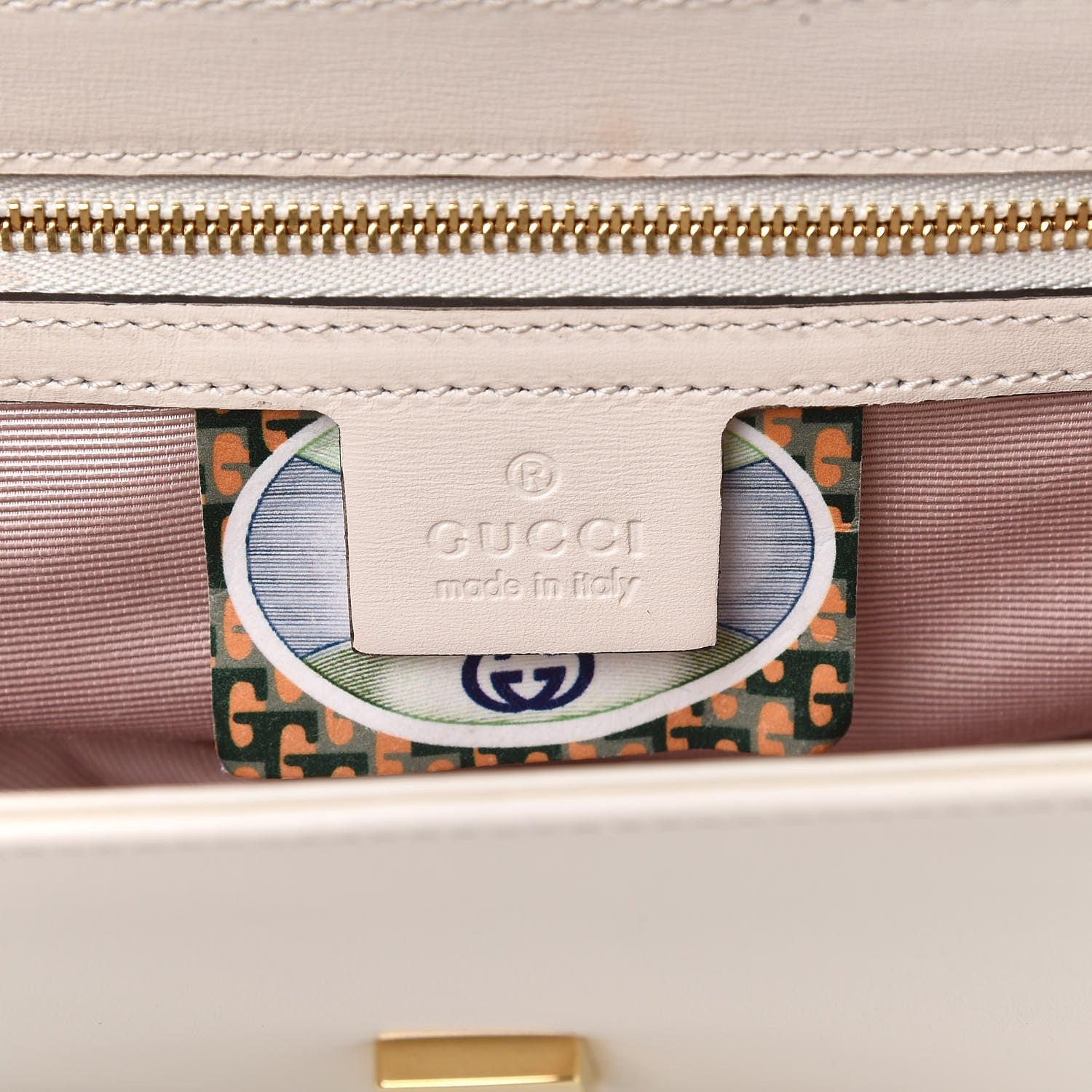 Gucci Vitello Palmellato Lux Crystal Medium Rajah Shoulder Bag Mystic White Multicolor 6 of 10