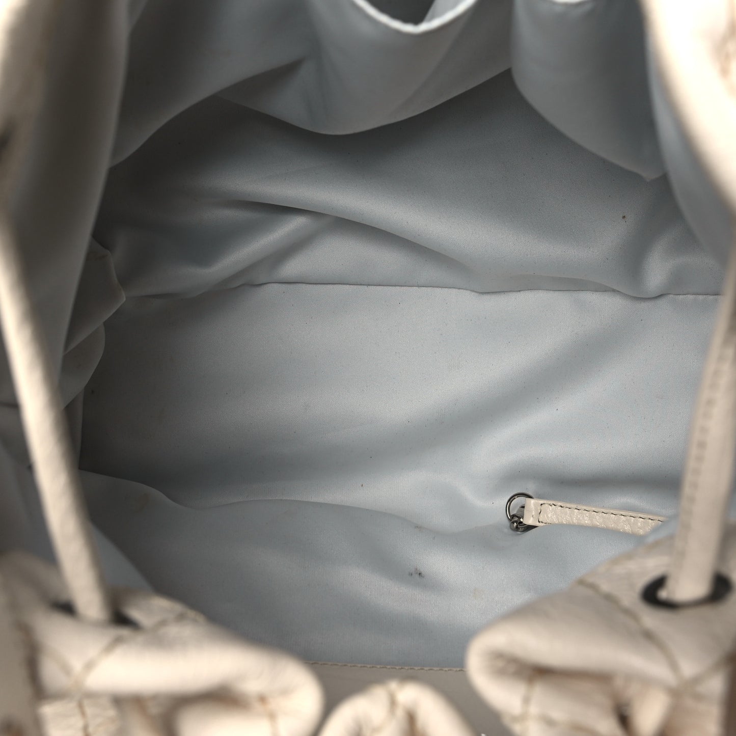 Glazed Calfskin On The Road Drawstring Tote Ivory