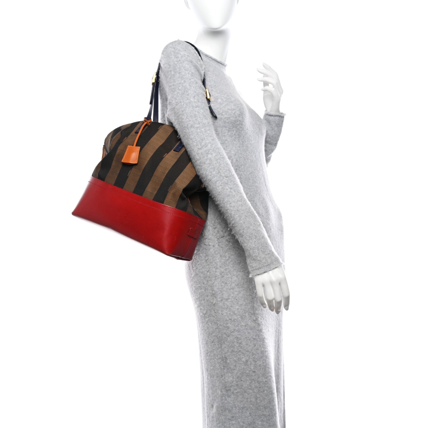 Fendi Pequin Cuoio Vegetale 2Bag Tobacco Rosso Blue Mirto Miele 2 of 13